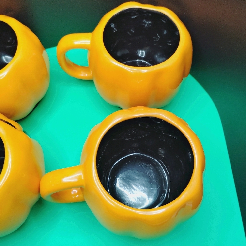 4 Retro Target Halloween Jack O' Lantern Mugs Pumpkin Face Ceramic 2008 … - Picture 7 of 12